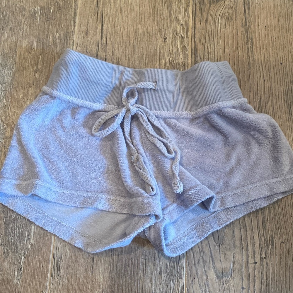 Suzette Girls Grey Towel Shorts with Tie Size 10/12
